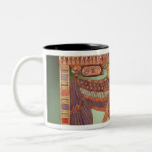 Pylon pectoris, versierd met de gier tweekleurige koffiemok (Links)