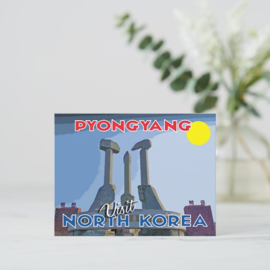 Pyongyang, bezoek Noord-Korea Briefkaart (Staand voorkant)