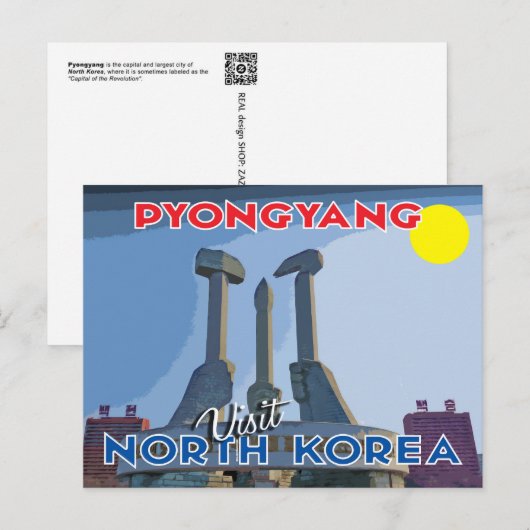 Pyongyang, bezoek Noord-Korea Briefkaart (Voorkant / Achterkant)