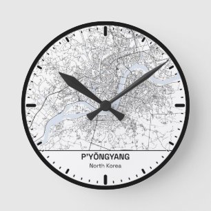 Pyongyang Klok Stad Lijn Kunst