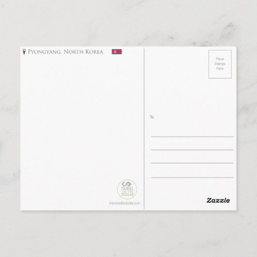 Pyongyang, Noord-Korea Briefkaart (Achterkant)