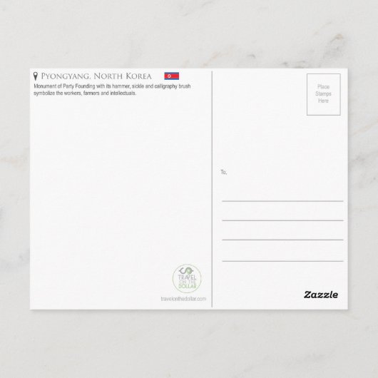 Pyongyang, Noord-Korea Briefkaart (Achterkant)