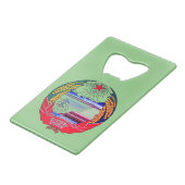 Pyongyang, Noord-Korea (DVK) Heremitisch Koninkrij Creditkaart Flessenopener (Voorkant Gekanteld)