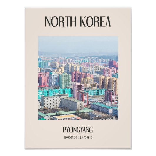 Pyongyang Noord-Korea Reisposter DVK Foto Afdruk (Voorkant)