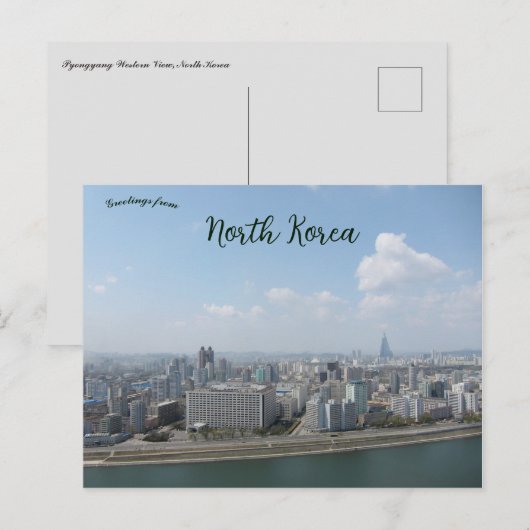 Pyongyang Western Uitzicht Noord-Korea Briefkaart (Voorkant / Achterkant)