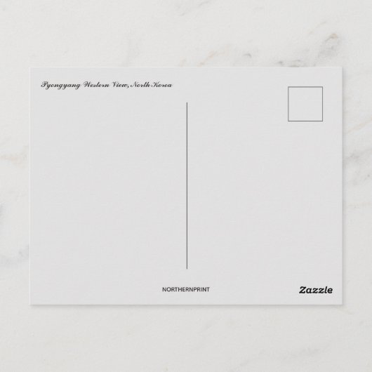 Pyongyang Western Uitzicht Noord-Korea Briefkaart (Achterkant)
