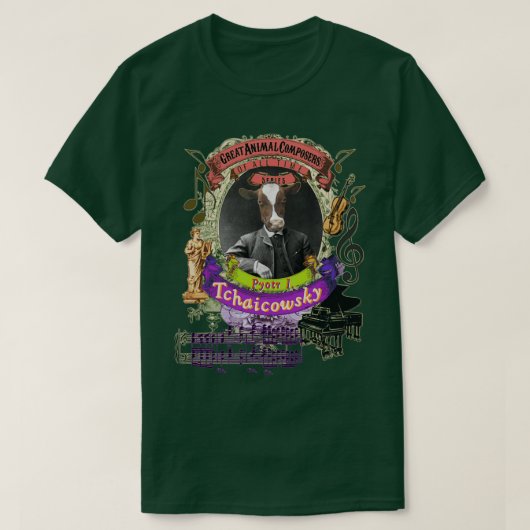 Pyotr Tchaicowsky Tchaikovsky Koe al Music T-shirt (Design voorkant)