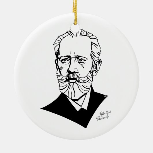 Pyotr Tchaikovsky Keramisch Ornament (Achterkant)