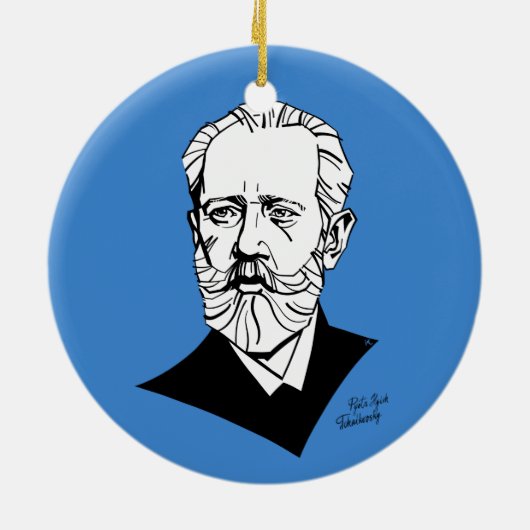 Pyotr Tchaikovsky Keramisch Ornament (Achterkant)