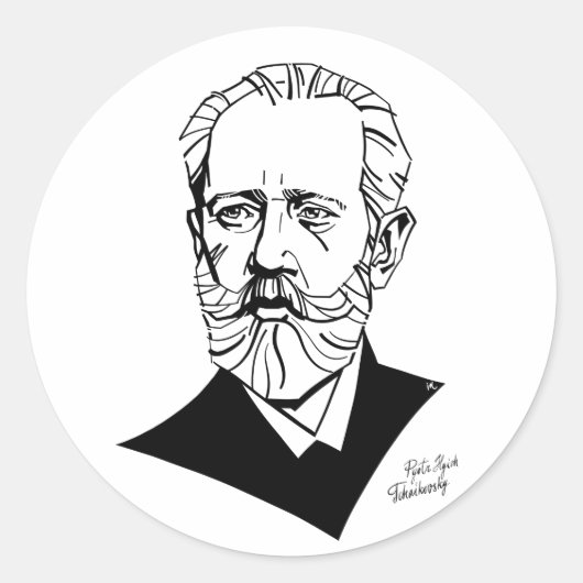 Pyotr Tchaikovsky Ronde Sticker (Voorkant)