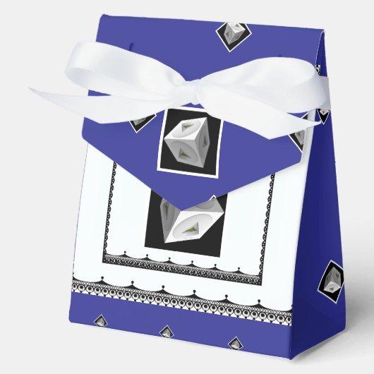 Pyramid Cube Black White Deep Blu Bedankdoosjes (Voorkant)