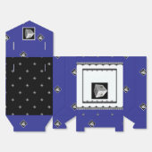 Pyramid Cube Black White Deep Blu Bedankdoosjes (Ongevouwen)