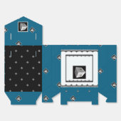 Pyramid Cube Blk Wit Blauwgroen Bedankdoosjes (Ongevouwen)