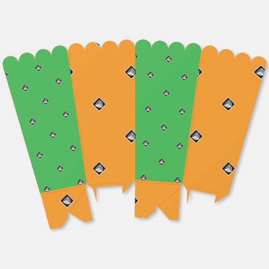 Pyramid Cube Herhaal Sinaasappel + Groen Bedankdoosjes (Ongevouwen)