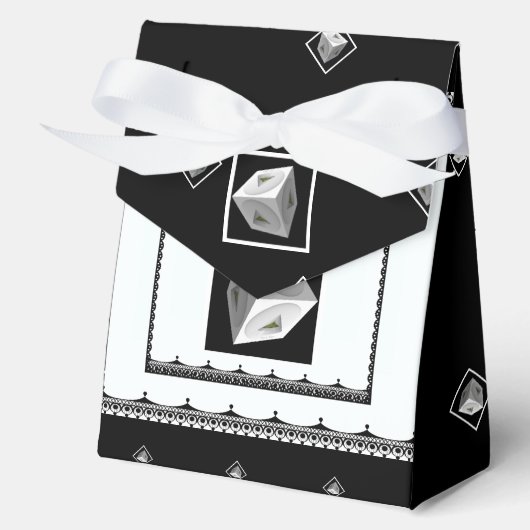 Pyramid Cube Zwart Wit Bedankdoosjes (Voorkant)