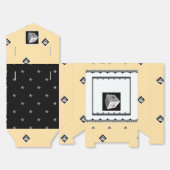 Pyramid Cube Zwart Wit Crème Bedankdoosjes (Ongevouwen)
