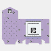 Pyramid Cube Zwart Wit Lila Bedankdoosjes (Ongevouwen)