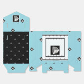 Pyramid Cube Zwart Wit Pastel Blauw Bedankdoosjes (Ongevouwen)