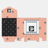 Pyramid Cube Zwart Wit Perzik Bedankdoosjes (Ongevouwen)