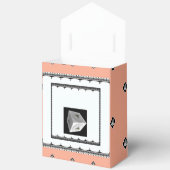 Pyramid Cube Zwart Wit Perzik Bedankdoosjes (Open)