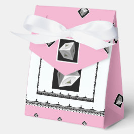 Pyramid Cube Zwart Wit Roze Bedankdoosjes
