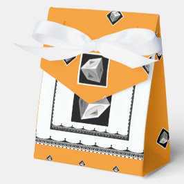 Pyramid Cube Zwart Wit Sinaasappel Bedankdoosjes