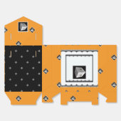 Pyramid Cube Zwart Wit Sinaasappel Bedankdoosjes (Ongevouwen)