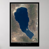 Pyramid Lake Nevada Satellite Poster Map (Voorkant)