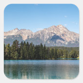 Pyramid Mountain Peak – Jasper Alpine Vierkante Sticker (Voorkant)