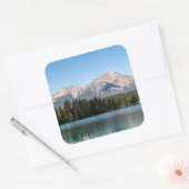 Pyramid Mountain Peak – Jasper Alpine Vierkante Sticker (Envelop)