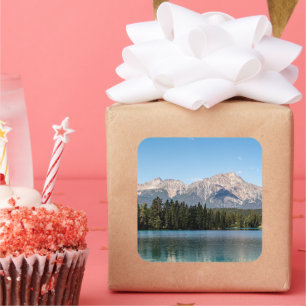 Pyramid Mountain Peak – Jasper Alpine Vierkante Sticker