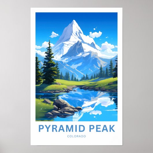 Pyramid Peak Colorado Reisprint Poster (Voorkant)