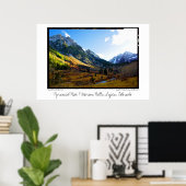 Pyramid Peak & Maroon Bells, Aspen, Colorado Poster (Thuiskantoor)