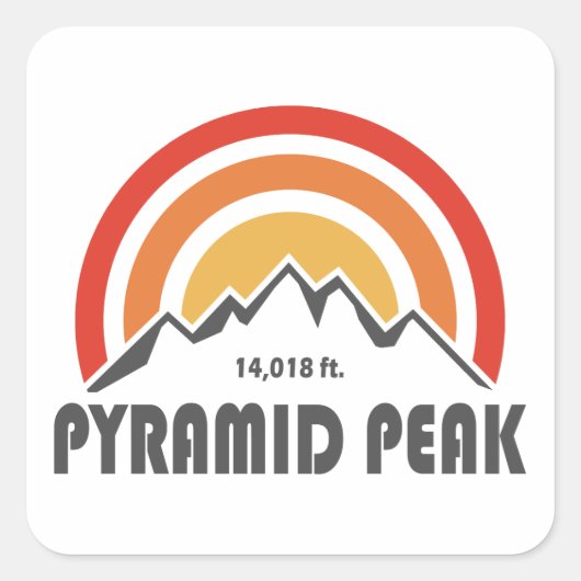 Pyramid Peak Vierkante Sticker (Voorkant)