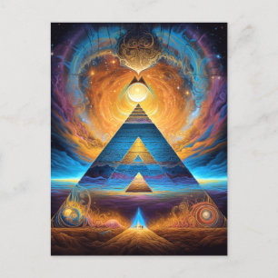 Pyramid Psychedelic Mystical Visionary Art Briefkaart