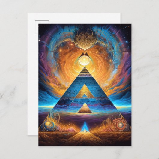 Pyramid Psychedelic Mystical Visionary Art Briefkaart (Voorkant / Achterkant)