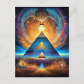 Pyramid Psychedelic Mystical Visionary Art Briefkaart (Voorkant)
