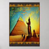 Pyramid, Statues, Egypte | AI Art Poster (Voorkant)