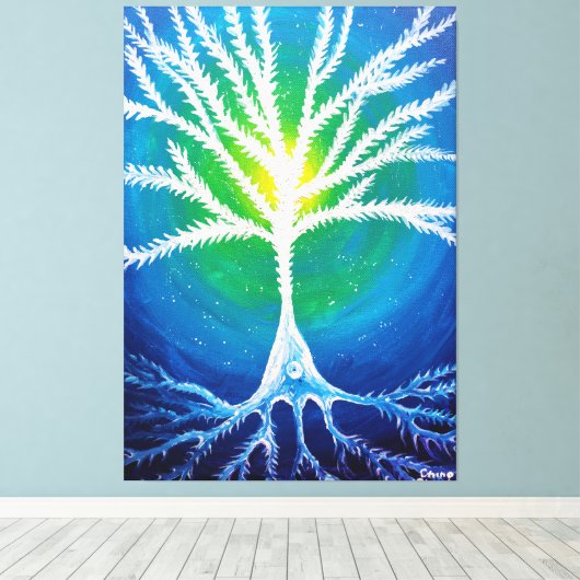 Pyramidaal neuron canvas afdruk (Insitu (Houten vloer))