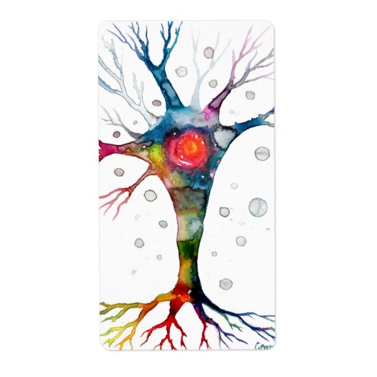 Pyramidaal neuron in de neocortex etiket (Voorkant)