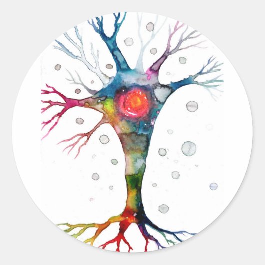 Pyramidaal neuron in de neocortex ronde sticker (Voorkant)