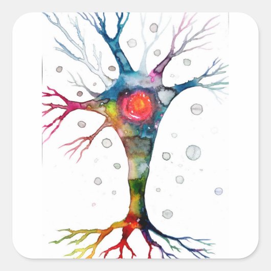 Pyramidaal neuron in de neocortex vierkante sticker (Voorkant)