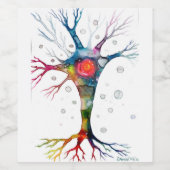 Pyramidaal neuron in de neocortex wijn etiket (Enkel label)