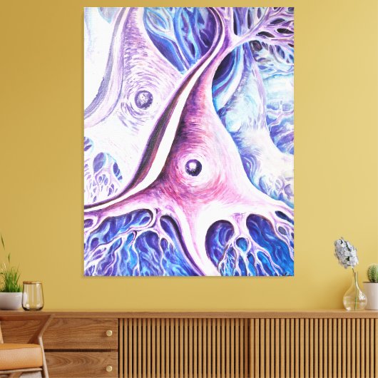 Pyramidale neuronen canvas afdruk (Insitu (Woonkamer))
