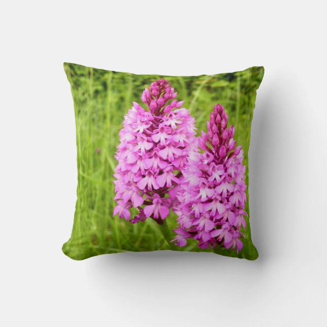 Pyramidale orchidee Throw Cushion Kussen (Voorkant)