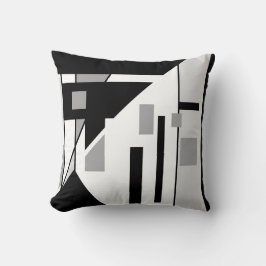 Pyramide-achtige Black White Grey Geometric Abstra Kussen