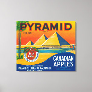 Pyramide Apple Label - Penticton B.C. Canada Canvas Afdruk