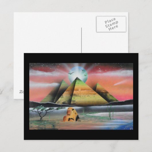 Pyramide Briefkaart. Briefkaart (Voorkant / Achterkant)