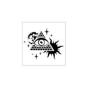 Pyramide en het oog rubberstempel