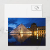 Pyramide in het Louvre Museum in Night, Parijs, Fr Briefkaart (Voorkant / Achterkant)